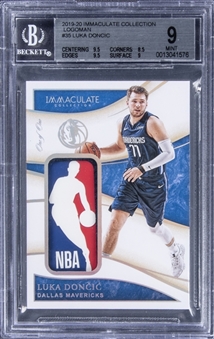 2019-20 Immaculate Collection Logoman #35 Luka Doncic Logoman Patch Card (#1/1) - BGS MINT 9